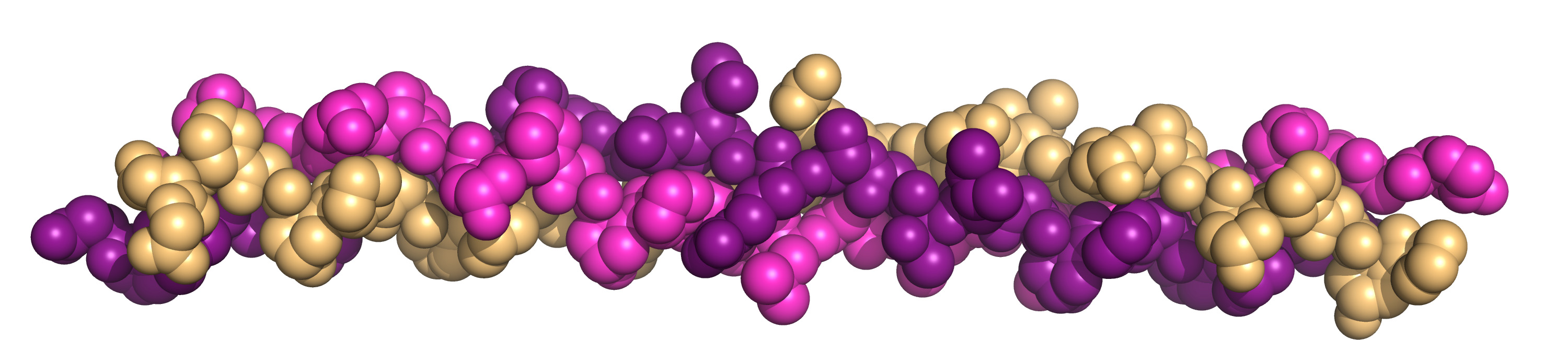 Collagen triple helix. Different colors indicate distinct collagen strands