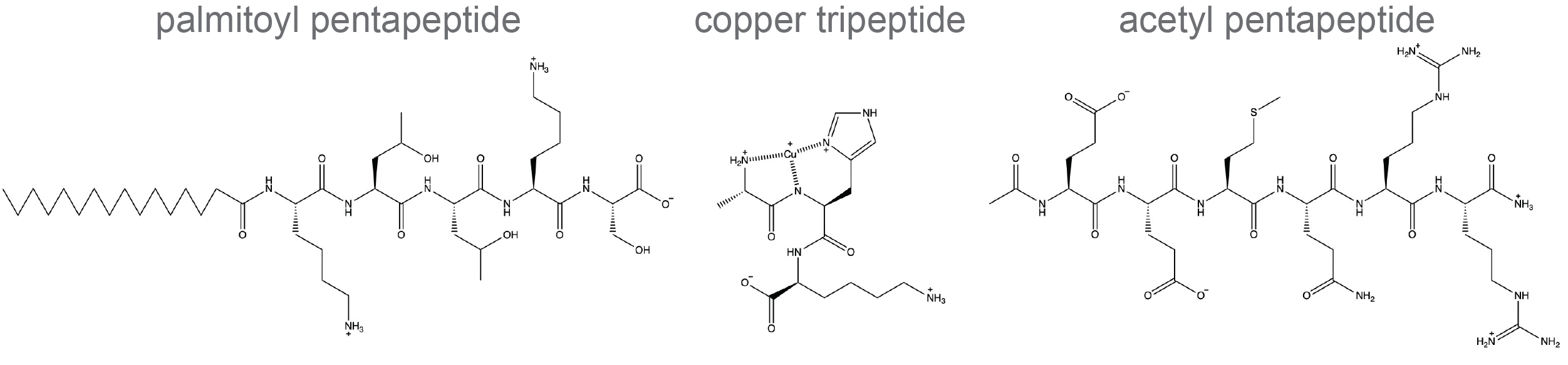 Examples of cosmetic peptides.